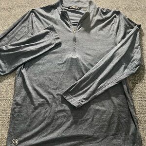 Travis Mathew Mens Crestview 1/4 Zip Size L Gray Blue Golf Performance Pullover